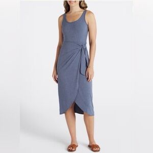 Nine Britton Blue Wrap Midi Dress - Medium